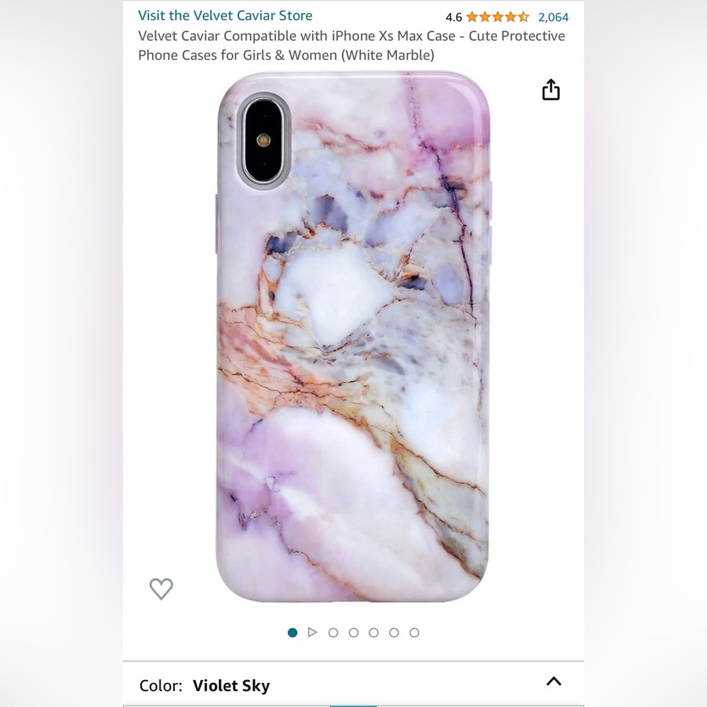 Velvet Caviar iPhone XS Max Case. Violet Sky color